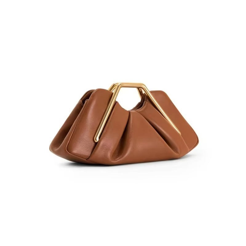 Luxury Brown Cloud Leather Crossbody Bag for Women