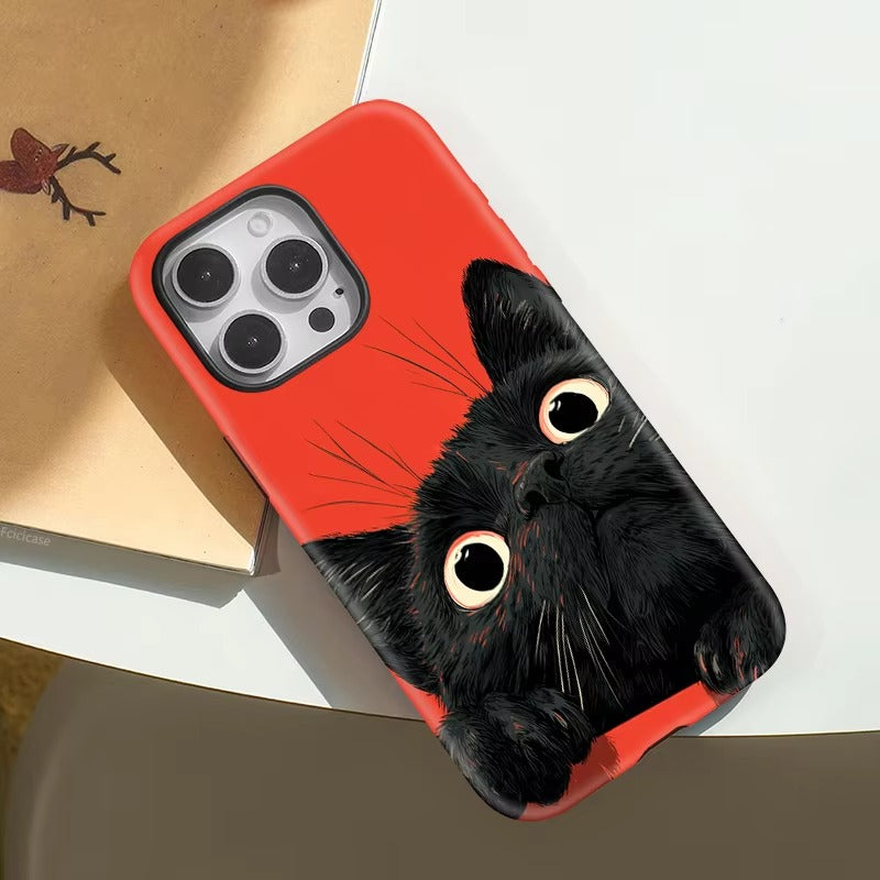 Magnetic Black Cat Shockproof iPhone Case
