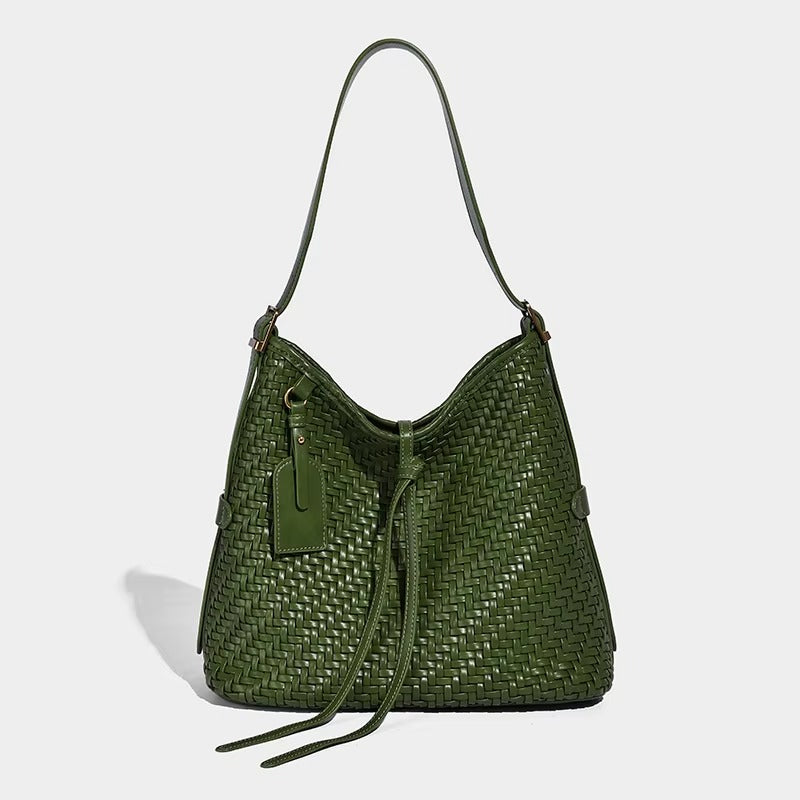 Woven Vegan Leather Tote Bag for Women