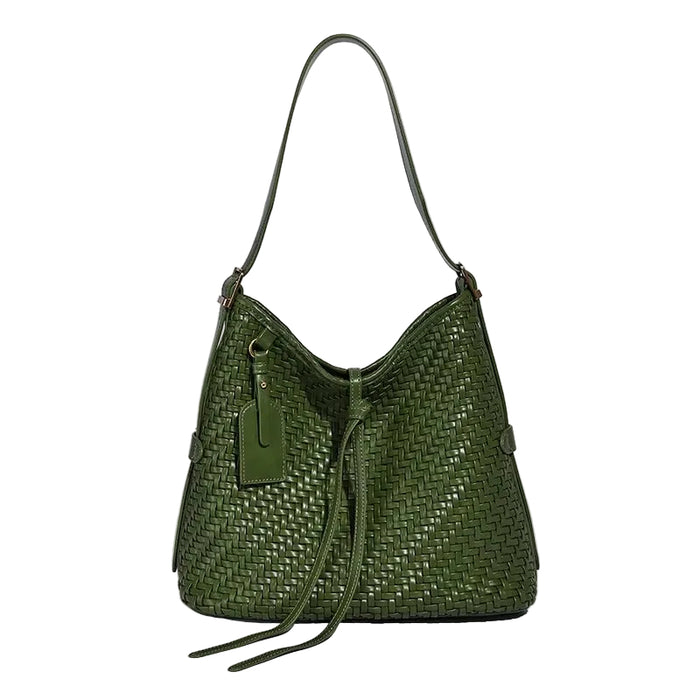 Woven Vegan Leather Tote Bag for Women