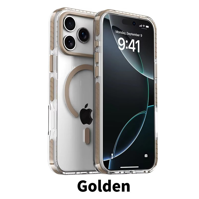 Luxury PE Striped MagSafe Clear Case for iPhone