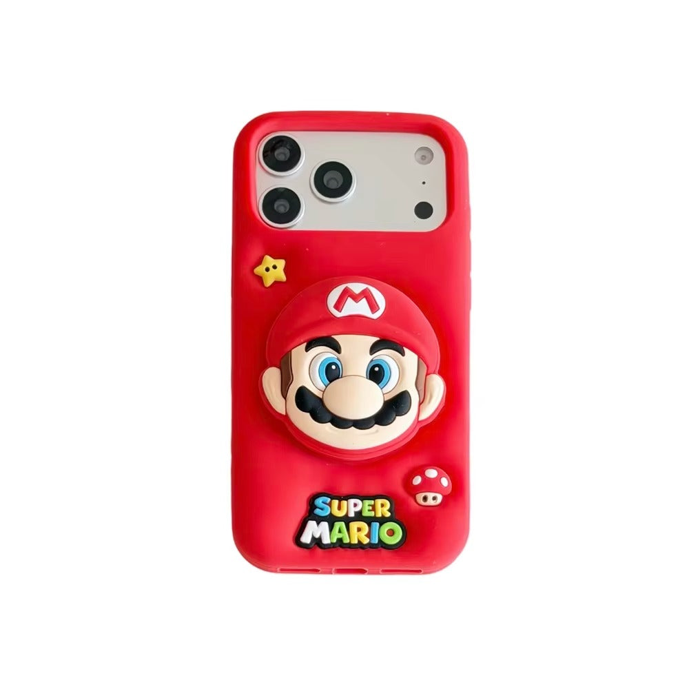 3D Cute Super Mario Stand Phone Case for iPhone
