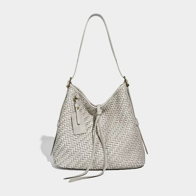 Woven Vegan Leather Tote Bag for Women
