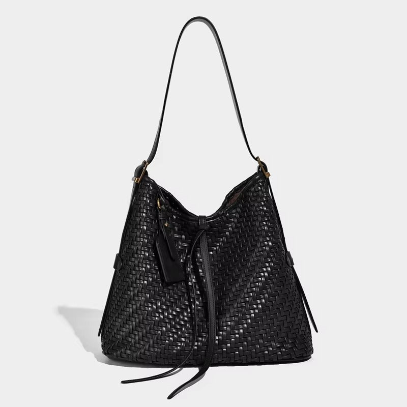 Woven Vegan Leather Tote Bag for Women