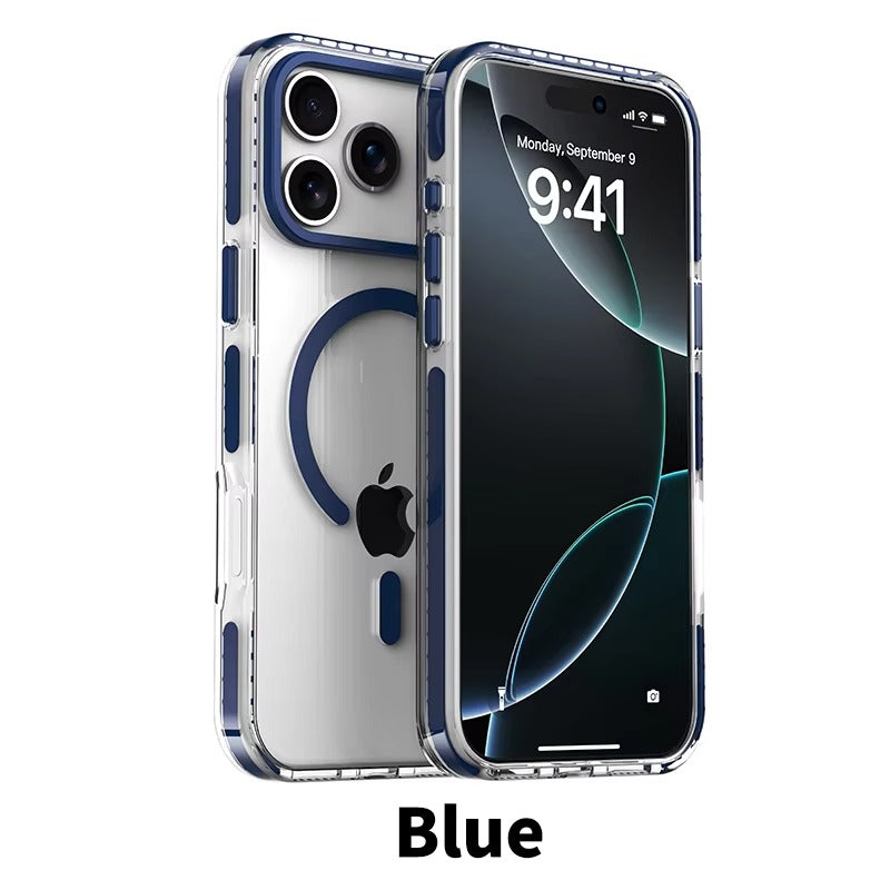 Luxury PE Striped MagSafe Clear Case for iPhone