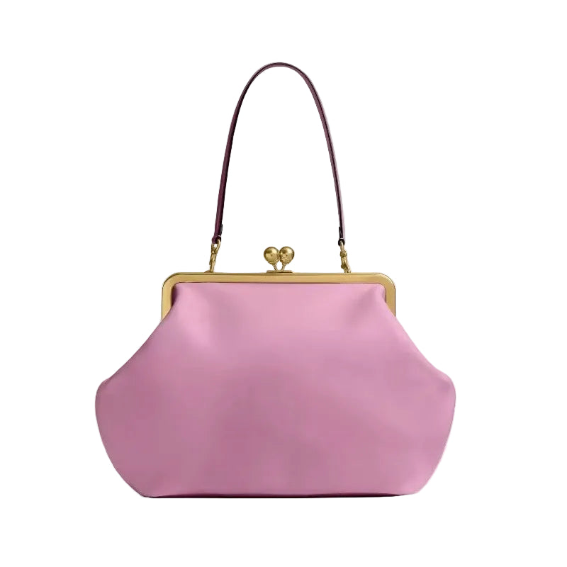 Large Kiss Lock Shell Handbag for Women
