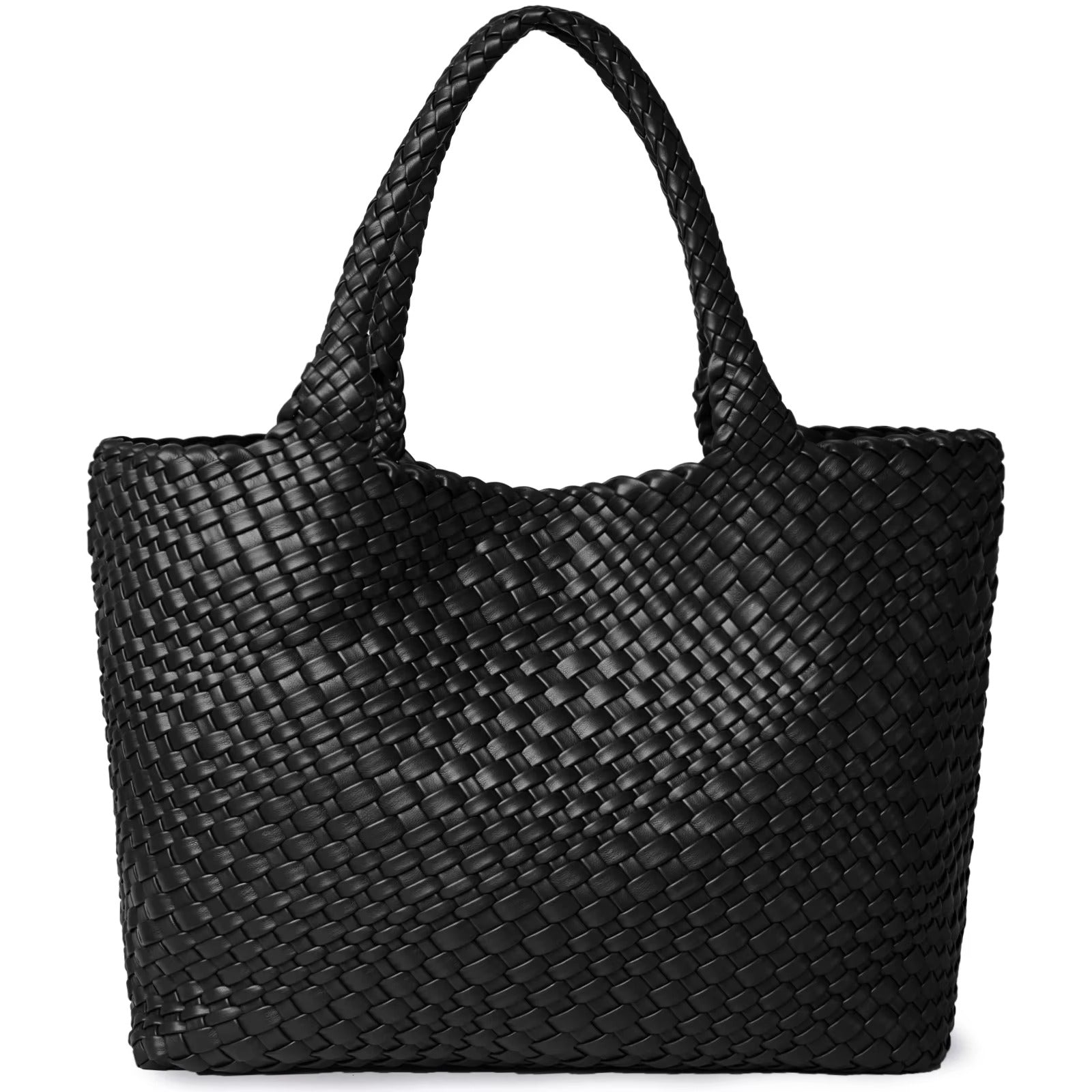Women's Woven Vegan Leather Tote Bag