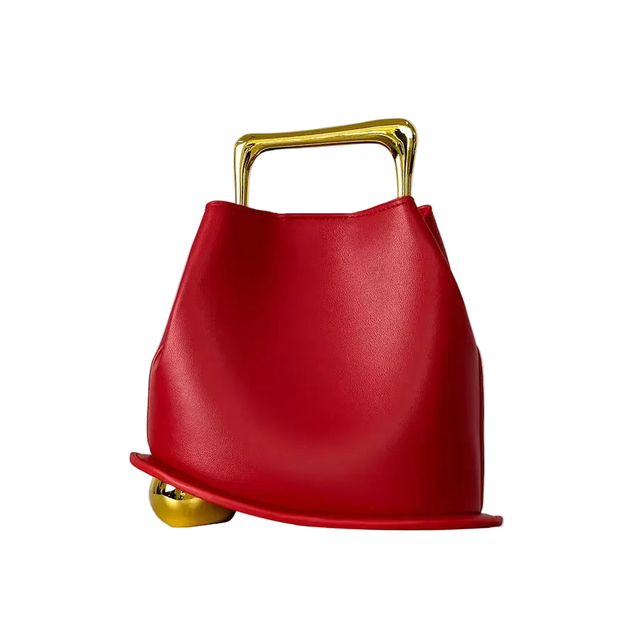 Luxury PU Leather Irregular Bucket Bag for Women