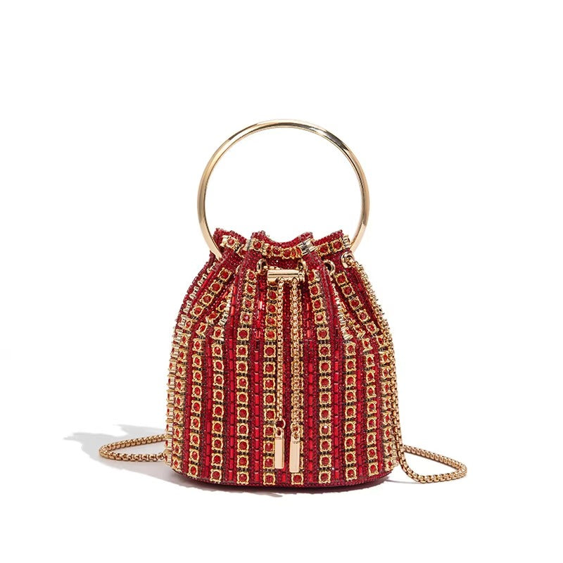 Rhinestone Evening Bucket Bag for Women
