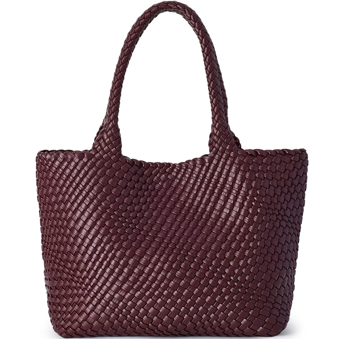 Women's Woven Vegan Leather Tote Bag