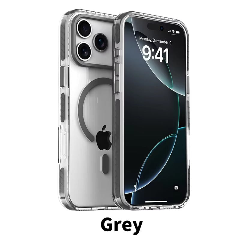 Luxury PE Striped MagSafe Clear Case for iPhone