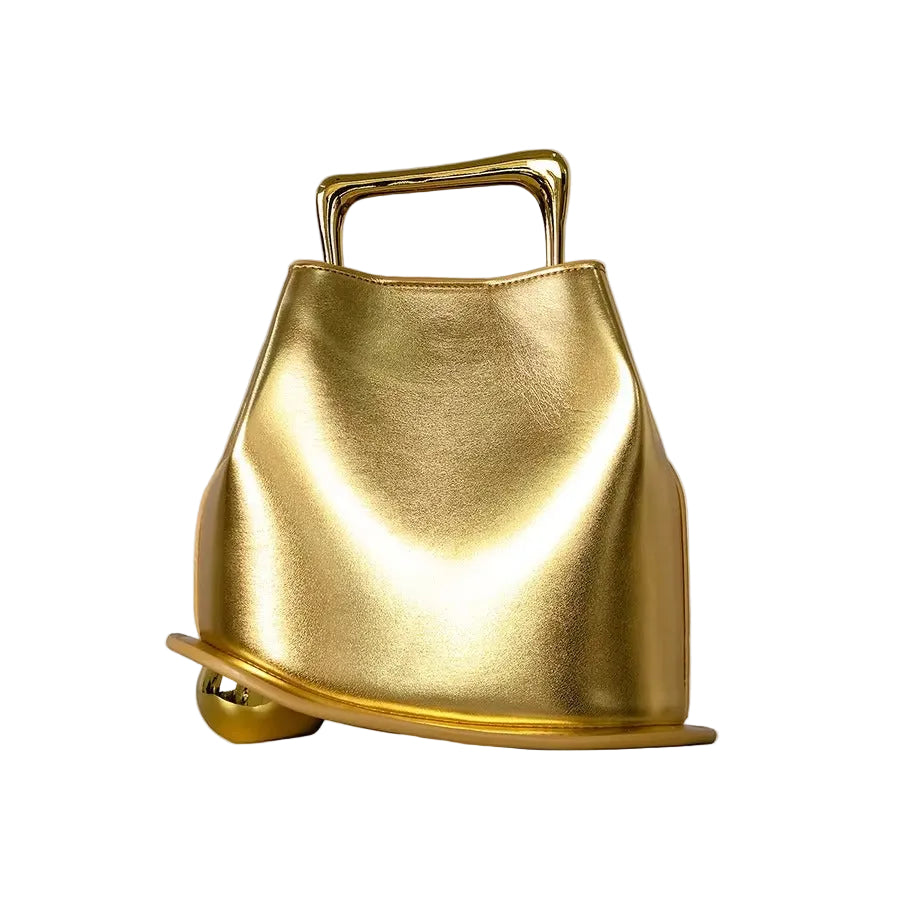 Luxury PU Leather Irregular Bucket Bag for Women