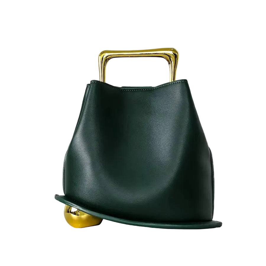 Luxury PU Leather Irregular Bucket Bag for Women
