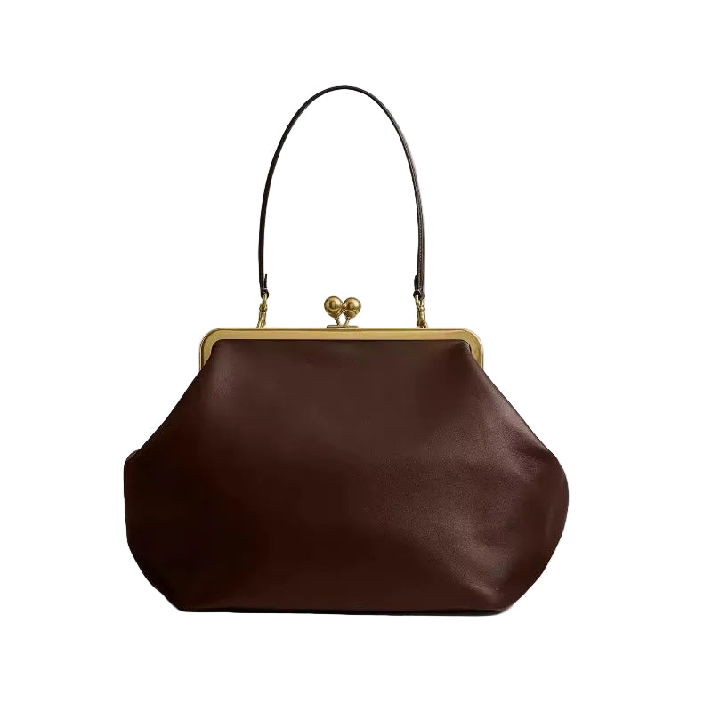 Large Kiss Lock Shell Handbag for Women
