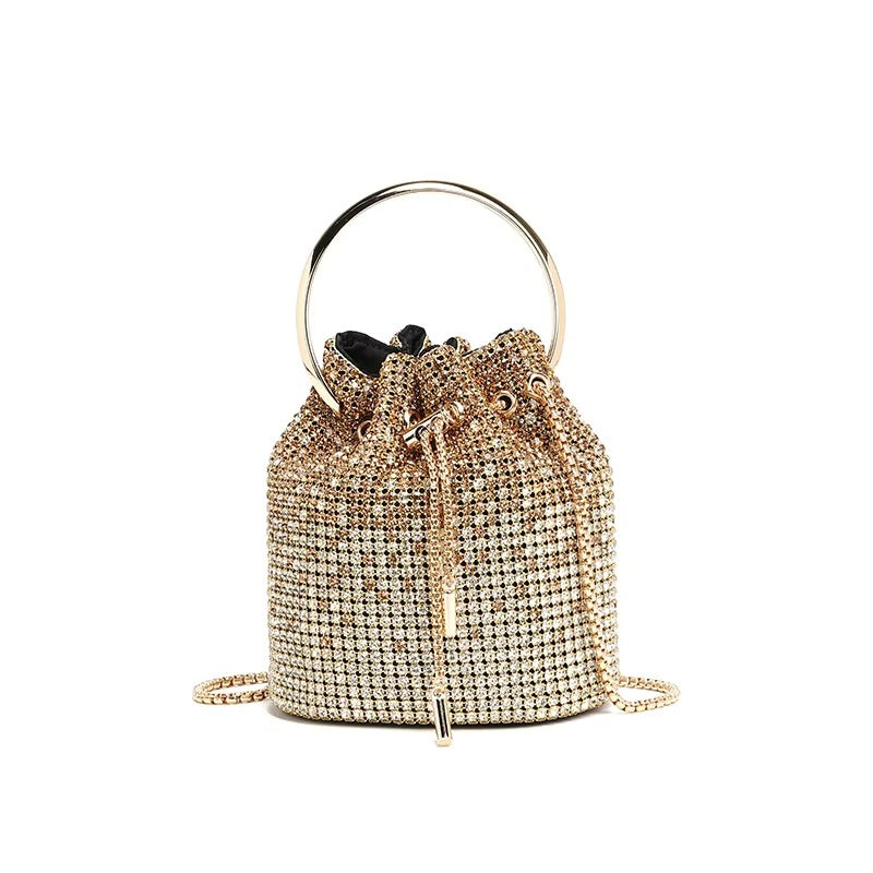 Rhinestone Evening Bucket Bag for Women