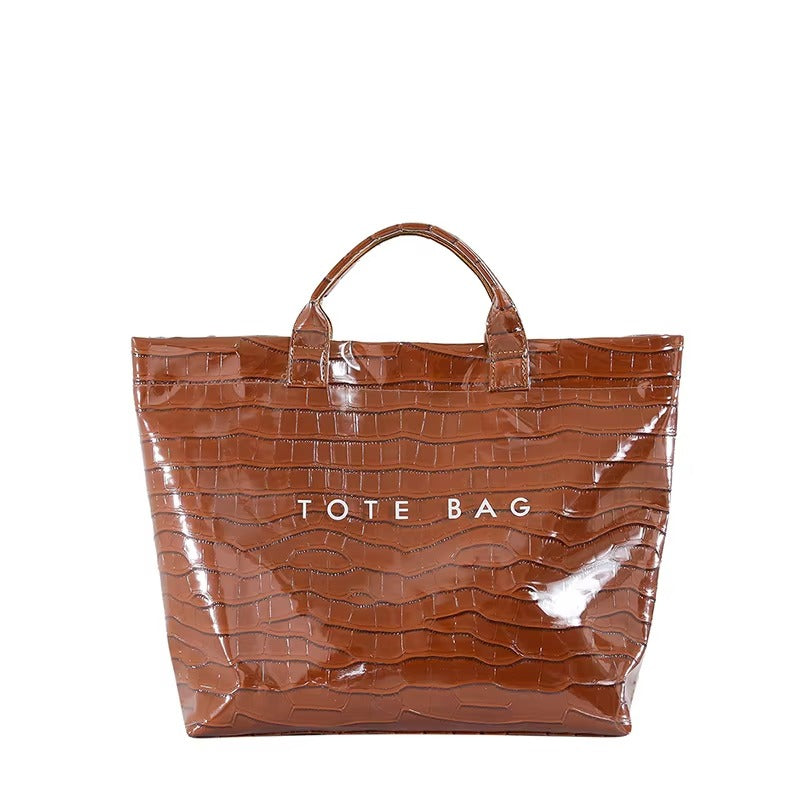Crocodile Texture Large Tote Bag for Women