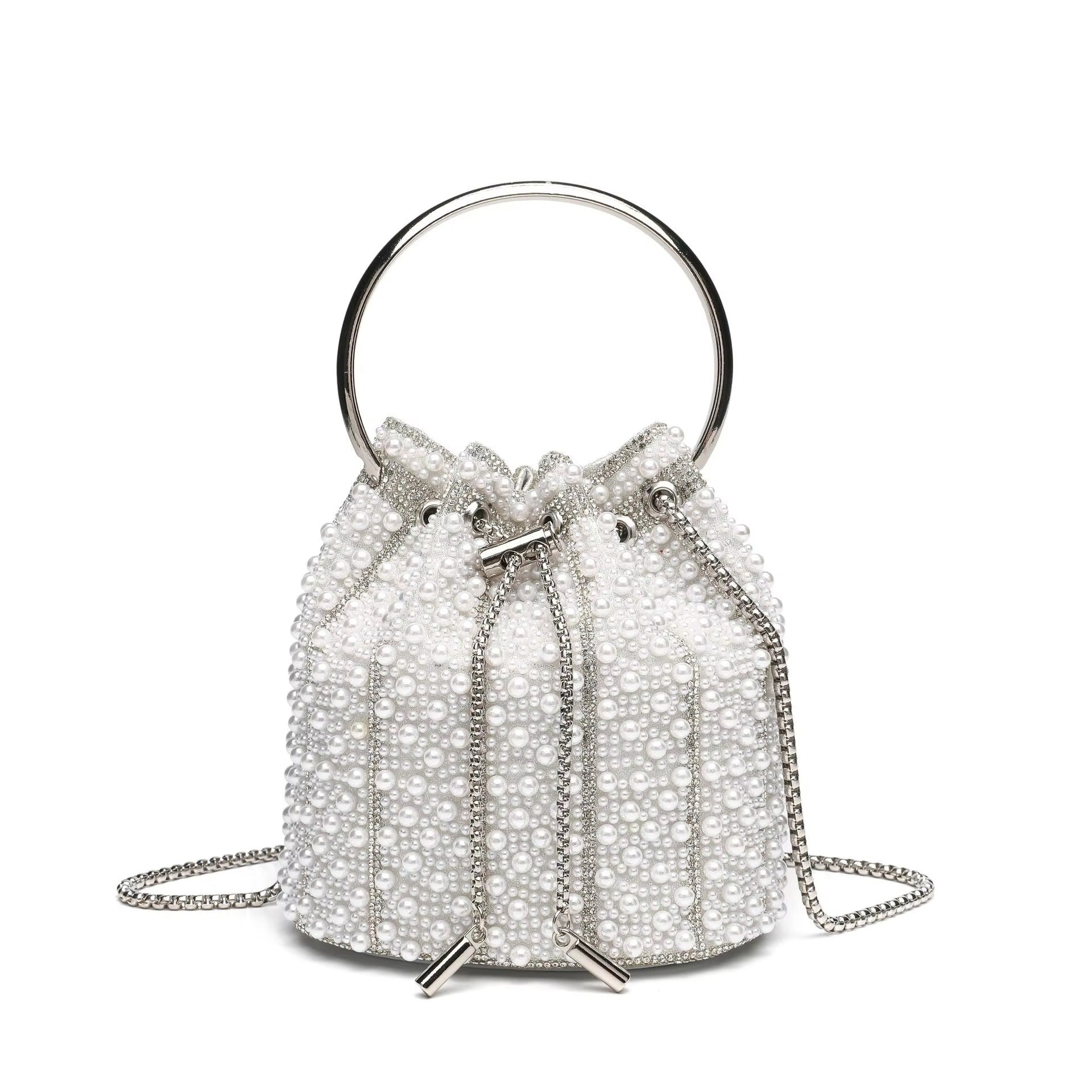 Rhinestone Evening Bucket Bag for Women