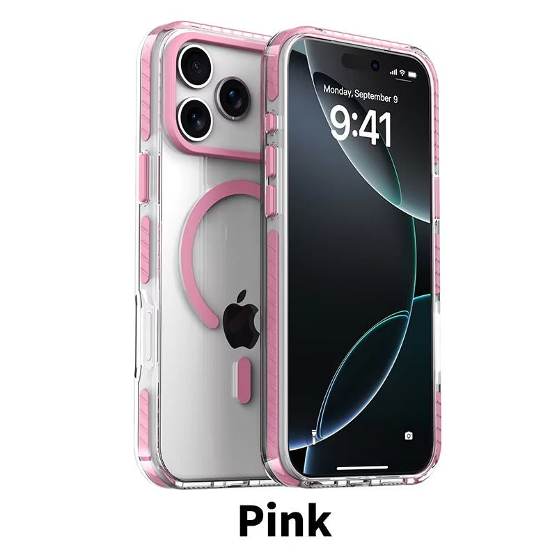 Luxury PE Striped MagSafe Clear Case for iPhone
