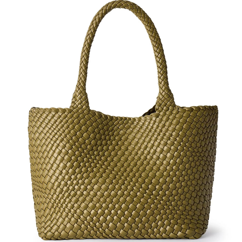 Women's Woven Vegan Leather Tote Bag